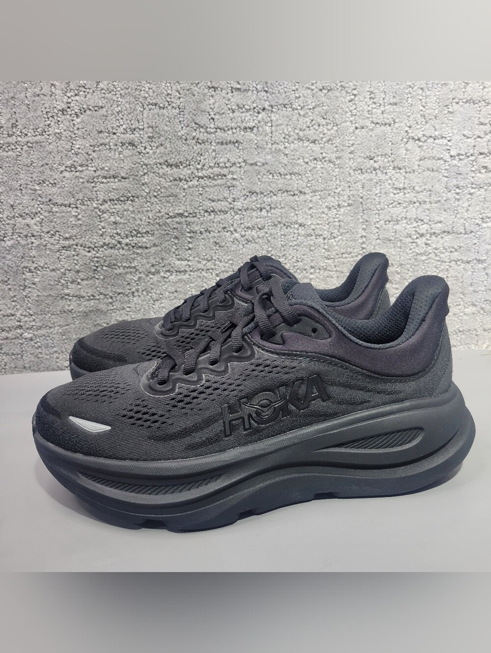 Hoka One One Bondi 9 Wide Womens Size US 7D Black Athletic Running Sneakers